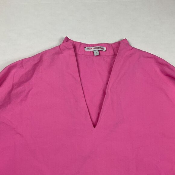 Frances Valentine Pink Blouse Small Loose Fit Minimalist Chic Resort Barbicore - Picture 4 of 12